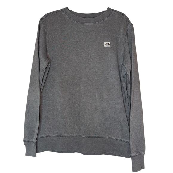 The North Face Men's Medium Solid Gray Crew Neck Sweatshirt Pullover Cotton - Picture 1 of 5